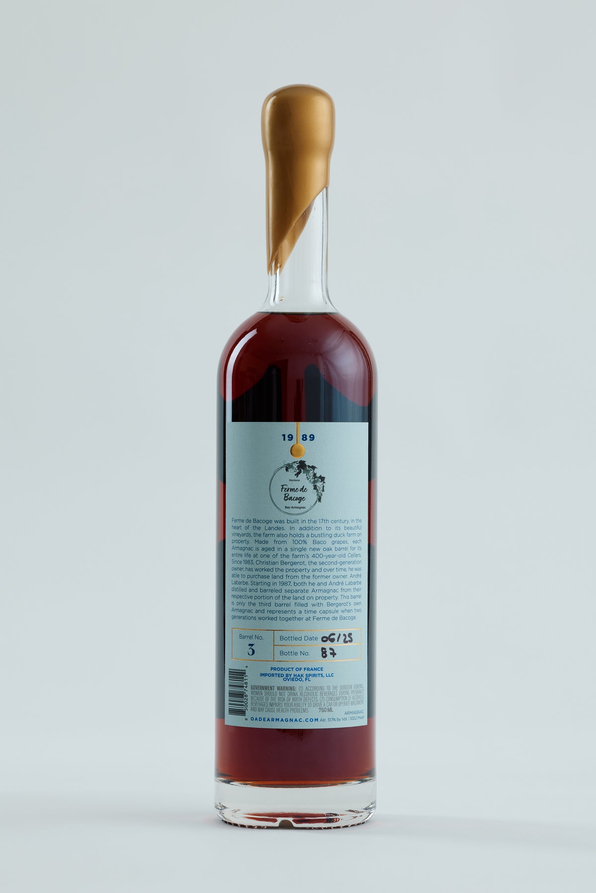 Ferme de Bacoge 1989 "Duck Seazon" 35 Year Bas-Armagnac