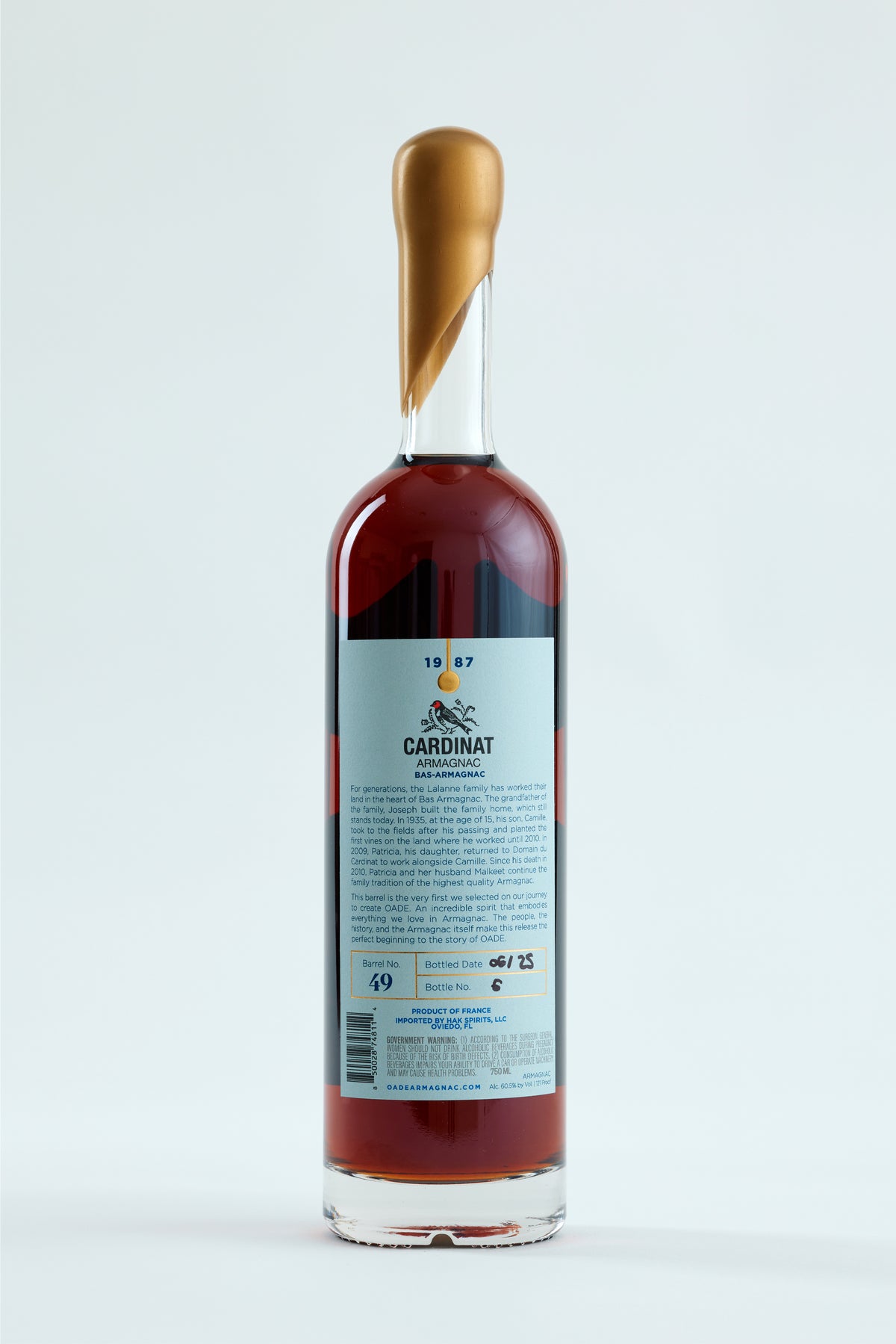 Domaine du Cardinat 1987 "Fulfill the Dream" 37 Year Bas-Armagnac